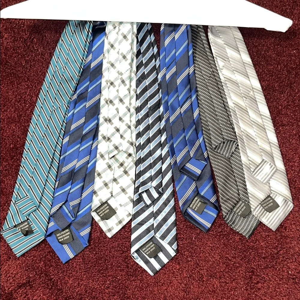 Stylish Kids Clip On Ties Set - Blue, Gray, White